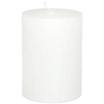 Branded by kaarsen pillar ø7cm x 10cm white set van 6