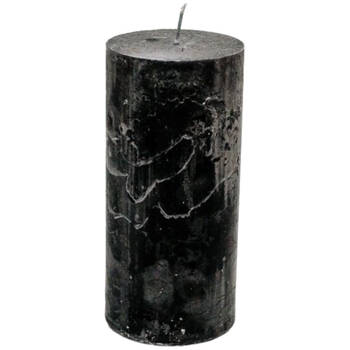 Branded by kaarsen pillar ø7cm x 15cm black set van 6