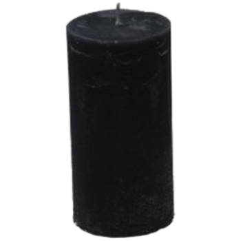 Branded by kaarsen pillar ø5cm x 10cm black set van 9