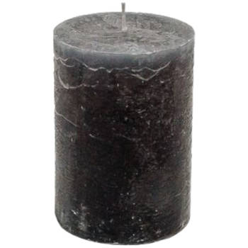 Branded by kaarsen pillar ø7cm x 10cm dark grey set van 6