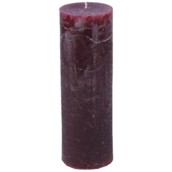Branded by kaarsen pillar ø5cm x 15cm wine red set van 9