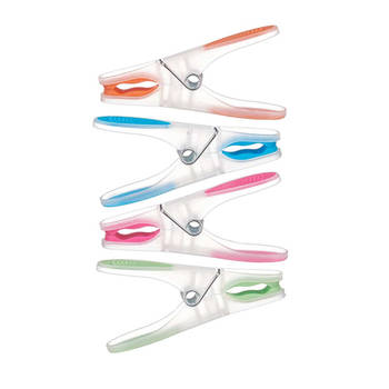 Anti-slip wasknijpers - 40x stuks - kleurenmix - kunststof - 8 cm - Knijpers