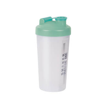 Juypal Shakebeker/Shaker/Bidon - 700 ml - transparant/groen - kunststof - Shakebekers