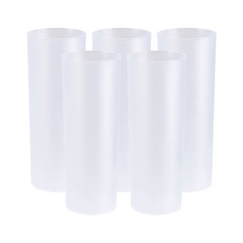 Juypal longdrink glas - 12x - wit - kunststof - 330 ml - herbruikbaar - Drinkglazen