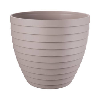 Juypal Hogar Bloempot/plantenpot Florenzia - taupe - kunststof - D30 x H26,8 cm - voor buiten/binnen - Plantenpotten