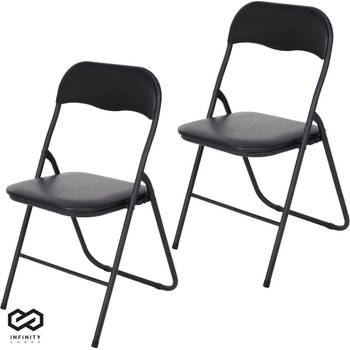 Infinity Goods Set van 2 Klapstoelen - Vouwstoelen - PVC - Eettafelstoelen - Opklapbare Stoelen - 43 x 47 x 80 CM -