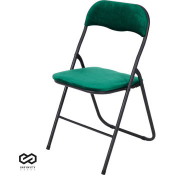 Infinity Goods Klapstoel - Vouwstoel - Fluweel - Eettafelstoel - Opklapbare Stoel - 43 x 47 x 80 CM - Stoel - Groen