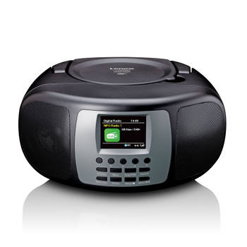Draagbare DAB+/FM radio met Bluetooth®, CD-speler en groot LCD kleurendisplay Lenco Zwart-Grijs