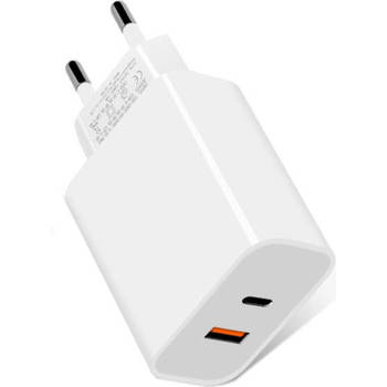 R2B® USB A & USB C Adapter - Oplader iPhone geschikt voor Apple/Samsung - USB Adapter - USB Stekker- Wit