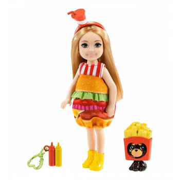 Barbie Club Chelsea - Meisje met Hamburger Jurkje - 15 cm - Minipop