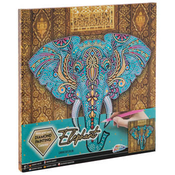 Grafix Canvas Diamond Painting Olifant, 30x30cm