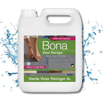 Bona Harde Vloer, Tegel en Laminaat Reiniger - Navulling 4 Liter - PVC Reiniger (Ook Geschikt Voor Robotstofzuiger)