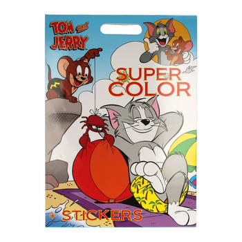 Boek Specials Nederland BV Bros Super Color Kleurboek Tom & Jerry met Stickers