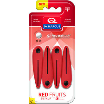 Dr. Marcus Easy Clip Red Fruits luchtverfrisser met neutrafresh technologie - 4 clips voor 4 sterktes