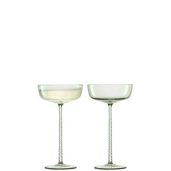 L.S.A. - Champagne Theatre Champagne Glas 190 ml Set van 2 Stuks - Glas - Groen