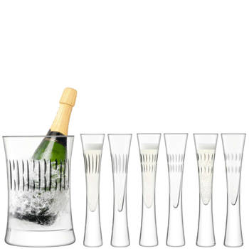 L.S.A. - Moya Champagne Serveerset Set van 7 Stuks - Glas - Transparant