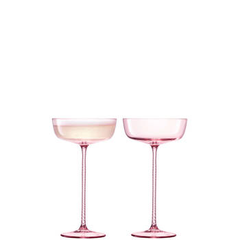 L.S.A. - Champagne Theatre Champagne Glas 190 ml Set van 2 Stuks - Glas - Roze