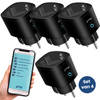 Gologi Slimme stekker - Smart plug - Tijdschakelaar & Energiemeter - WIFI - Google Home & Amazon Alexa - 4 Stuks - Zwart