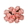Ideas4seasons Decoratie roosjes foam - bosje van 12 - lichtroze - Dia 2 cm - Hobbydecoratieobject