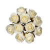 Ideas4seasons Decoratie roosjes foam - bosje van 12 - creme wit - Dia 2 cm - Hobbydecoratieobject