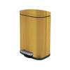 Spirella Pedaalemmer Venice - mat goud - 5 liter - metaal - L21 x H30 cm - soft-close - toilet/badkamer - Pedaalemmers