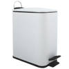 Spirella Pedaalemmer Paris - wit - 5 liter - metaal - L28 x B14 x H29 cm - soft-close - toilet/badkamer - Pedaalemmers