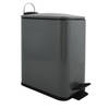 Spirella Pedaalemmer Paris - donkergrijs - 5 liter - metaal - L28 x B14 x H29 cm - soft-close - toilet/badkamer - Pedaal