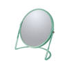 Make-up spiegel Cannes - 5x zoom - metaal - 18 x 20 cm - salie groen - dubbelzijdig - Make-up spiegeltjes