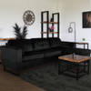 Hoekbank design Darsiono 280cm bank zwart velvet loungebank zowel links als rechts bankstel