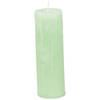 Branded by kaarsen pillar ø5cm x 15cm light green set van 9