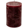 Branded by kaarsen pillar ø7cm x 10cm wine red set van 6