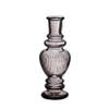 Ideas 4 Seasons Bloemenvaas Venice - voor kleine stelen/boeketten - gekleurd sierglas - ribbel grijs smoke - D5.7 x H15