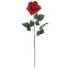 Mica Decorations Kunstbloem roos Emily - rood - 66 cm - kunststof steel - bloemen - Kunstbloemen