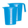 Juypal Schenkkan/waterkan - 2x - blauw - 1,75 liter - kunststof - L22 x H20 cm - Schenkkannen