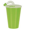 Juypal Drinkbeker met deksel en rietje - groen - kunststof - 450 ml - 12 x 9 cm - Drinkbekers