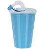 Juypal Drinkbeker met deksel en rietje - licht blauw - kunststof - 450 ml - 12 x 9 cm - Drinkbekers