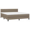 vidaXL Boxspring met matras stof taupe 160x200 cm