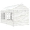 vidaXL Prieel met dak 4,46x2,28x2,69 m polyetheen wit