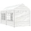 vidaXL Prieel met dak 4,46x2,28x2,69 m polyetheen wit