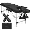 tectake® - 2 Zones massagetafel met rolkussens + tas - kleur zwart - 404600