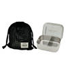 Yummii Yummii - Bento Lunchbox Medium met 2 Compartimenten - Roestvast Staal - Zilver
