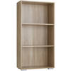 tectake® - Boekenrek boekenkast wandkast Lexi 3 vakken - Lichte houtkleur, eiken Sonoma - 403605