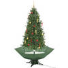 vidaXL Kerstboom sneeuwend met paraplubasis 190 cm groen
