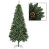 vidaXL Kunstkerstboom met dennenappels 210 cm groen