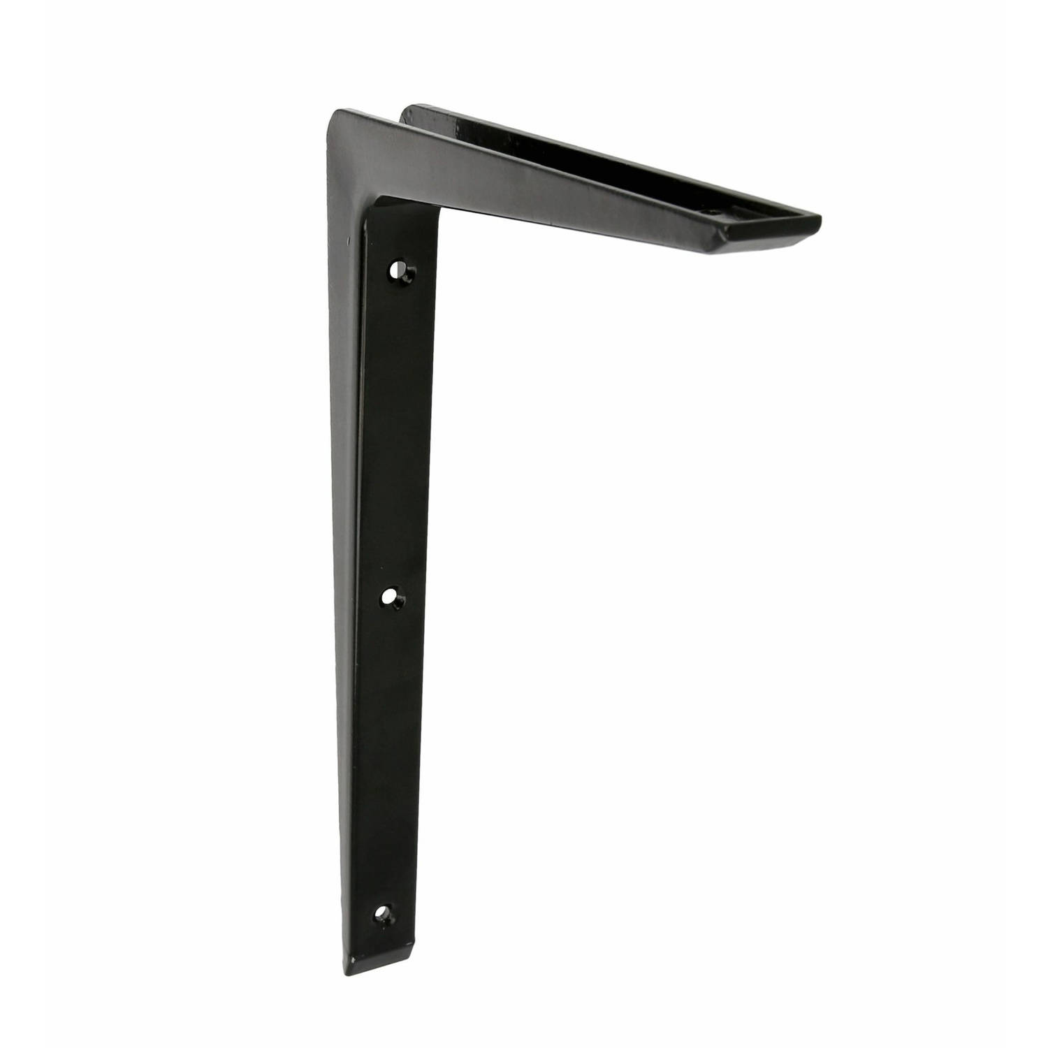 AMIG Plankdrager/planksteun - aluminium - gelakt zwart - H250 x B200 mm - boekenplank steunen