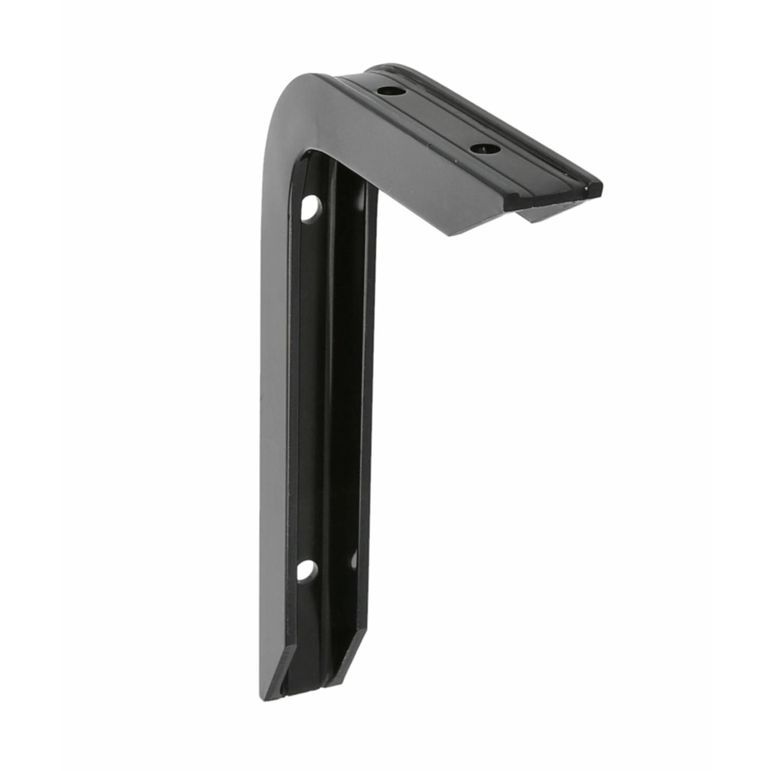 AMIG Plankdrager/planksteun van aluminium - gelakt zwart - H200 x B150 mm - heavy support - boekenplank steunen
