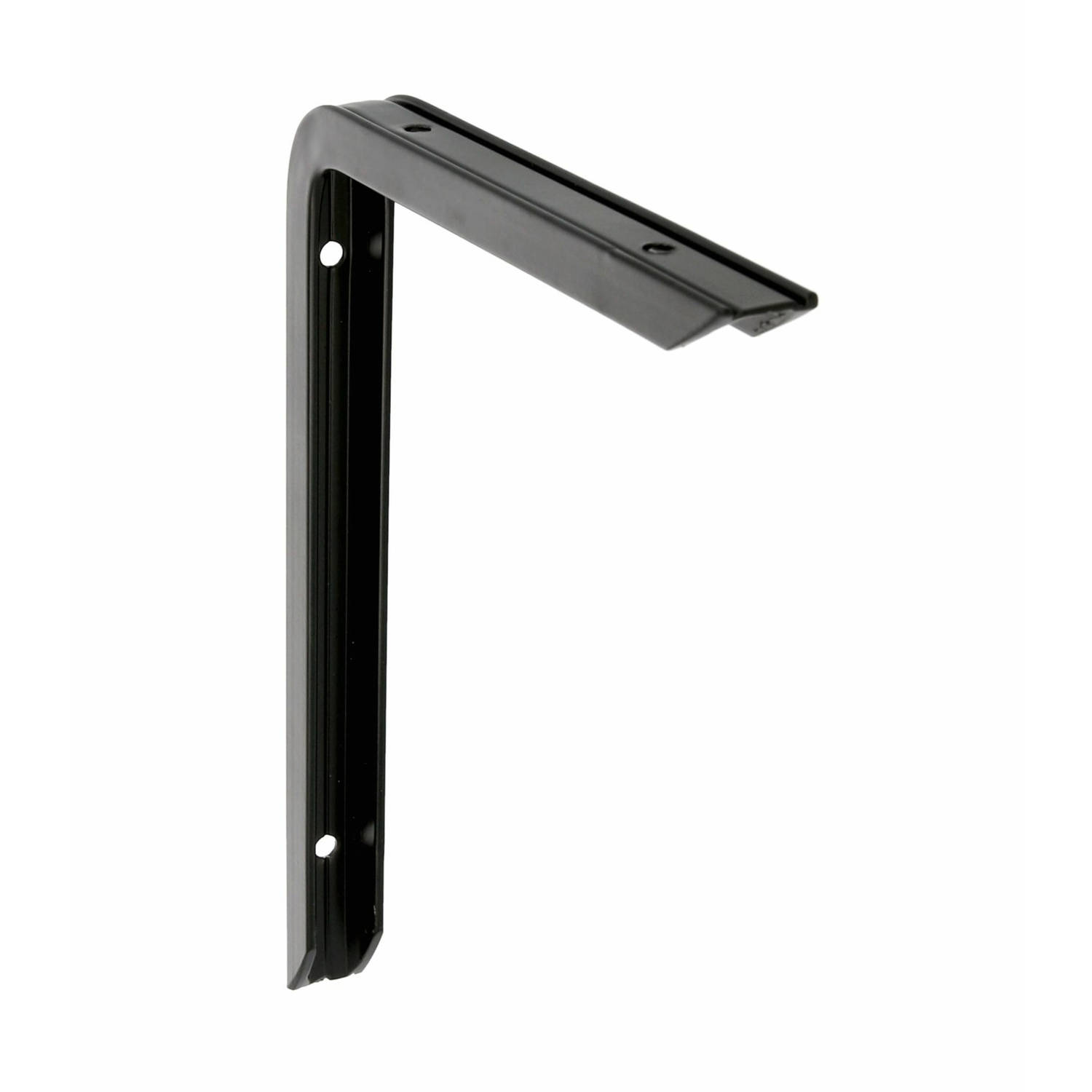 AMIG Plankdrager/planksteun - aluminium - gelakt zwart - H200 x B150 mm - max gewicht 60 kg - boekenplank steunen
