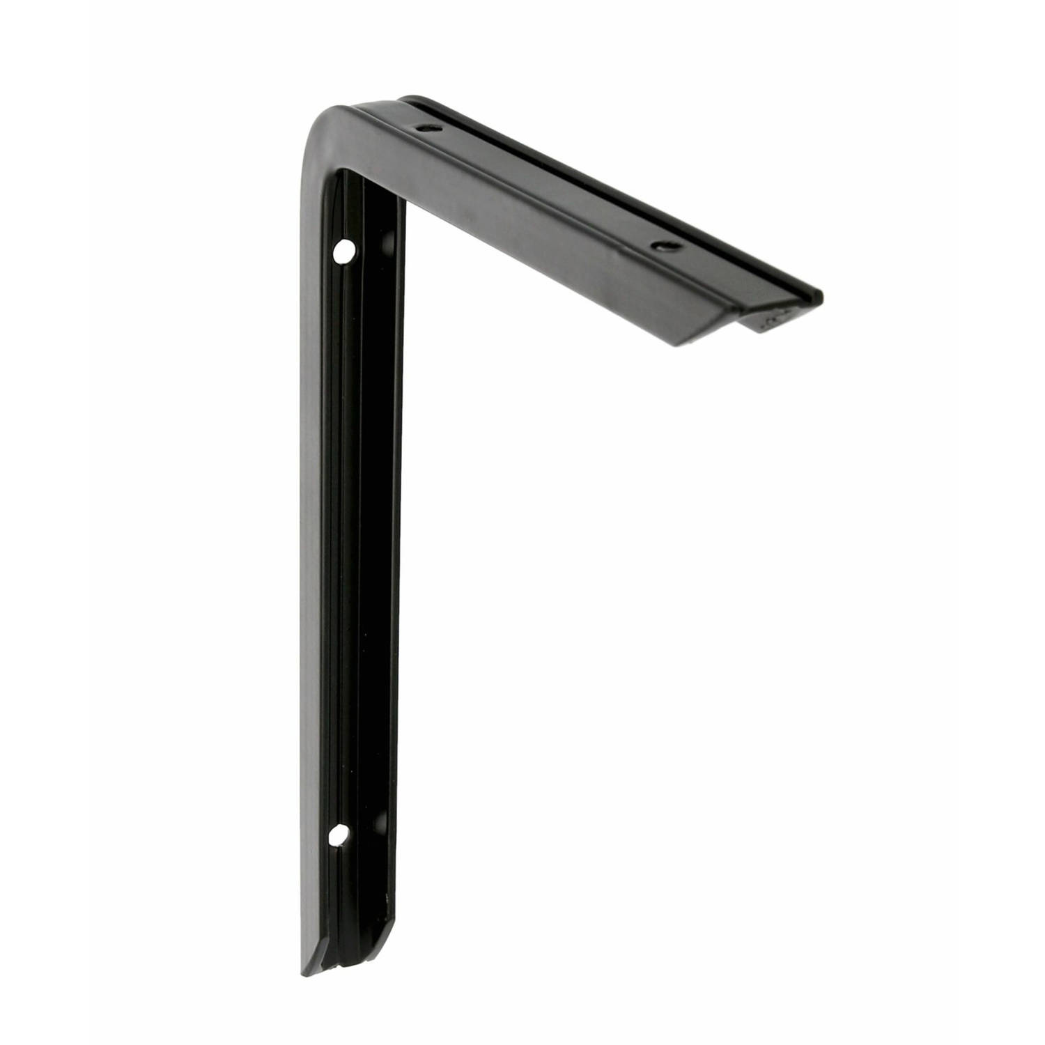AMIG Plankdrager/planksteun - aluminium - gelakt zwart - H120 x B80 mm - max gewicht 75 kg - boekenplank steunen