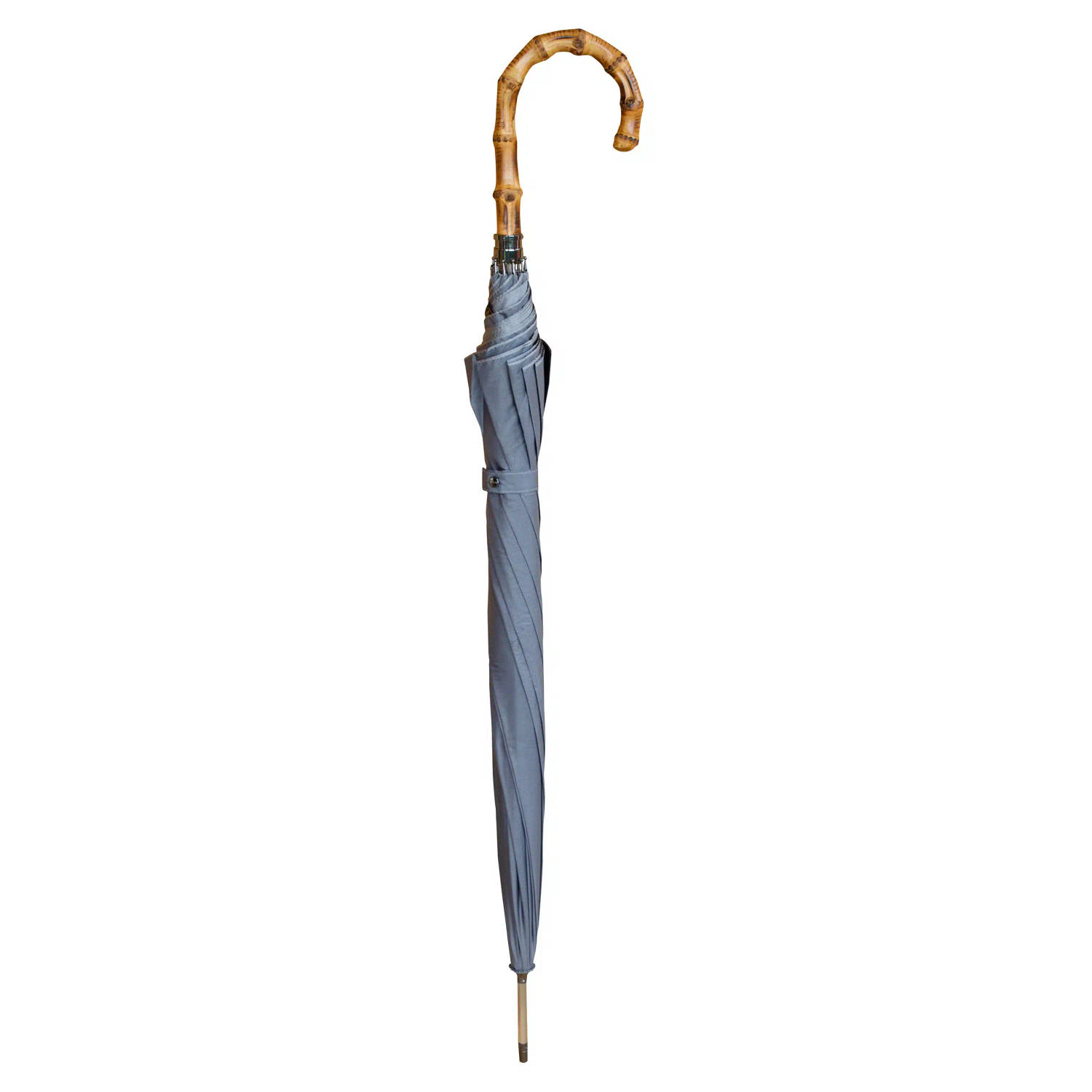 Classic Canes Paraplu - Bamboe handvat - 92 cm lang - Grijs - Doorsnede polyester doek 112 cm