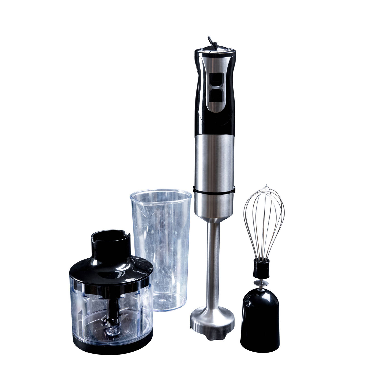 Staafmixer met hakmolen/schijf/kop voor multifunctioneel gebruik in jouw keuken Gastronoma RVS-Zwart